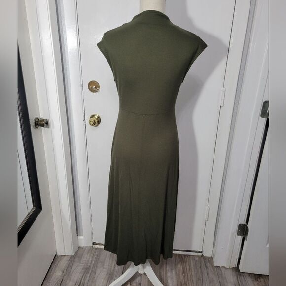 West kei slit midi dress Green Sz Small Suede - Picture 6 of 11